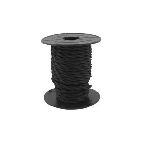 Cavo elettrico tessile 10 metri 2x0,75 mm intrecciato grigio scuro GSC 3902978