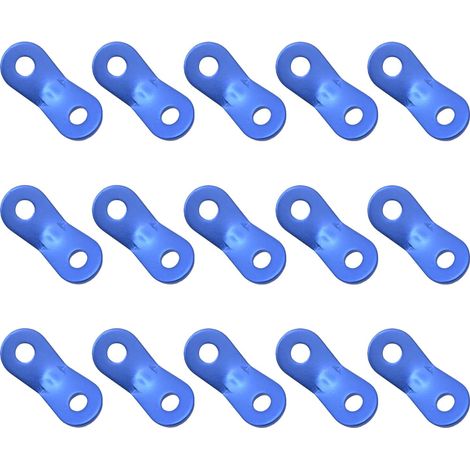 BEBUSINGOTO Seilspanner, Camping Seilspanner, 2 Löcher Aluminiumlegierung Windseilspanner Spanner, für Zelt Plane Wandern Camping, Blau, 15 Stück