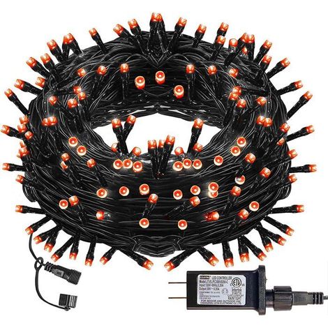 300 LED Guirlande lumineuse Halloween, 30,5 m avec 8 modes d'éclairage, décoration extérieure et intérieure pour fêtes (1/5)