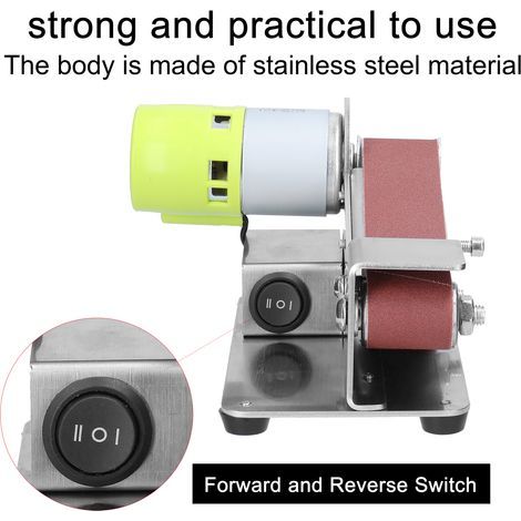 Mini multifunctional electric belt sander, ideal for polishing and grinding, with 10 sheets of 30mm sandpaper (1/5)