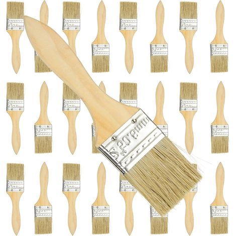 30 Pièces Pinceaux 45 mm Pour Peinture à l'Huile - Pinceau Plat Avec Manche en Bois Pour Mur et Bois (1/5)