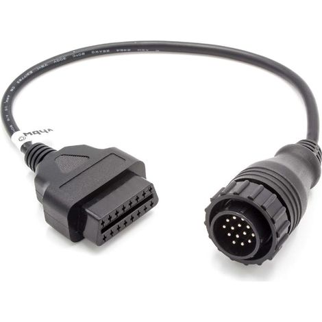 vhbw Adaptador OBD2 OBD1-14 pines a OBD2 compatible con Mercedes Vito, Sprinter, Volkswagen LT auto, coche - 30 cm