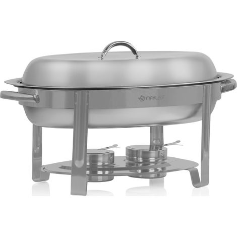 Mahlzeit chafing dish ovale in acciaio inox 5 litri Scaldavivande rotondo, contenitore termico