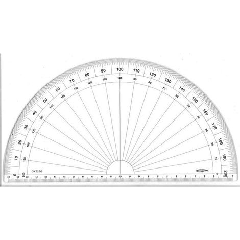Graphoplex - Rapporteur 1/2 cercle grades Ø 25 cm