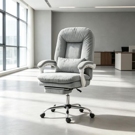 Chaise pivotante ergonomique en velours, hauteur ajustable, assise confortable pour bureau, siège tournant avec base stable, lot d'une unité (1/5)
