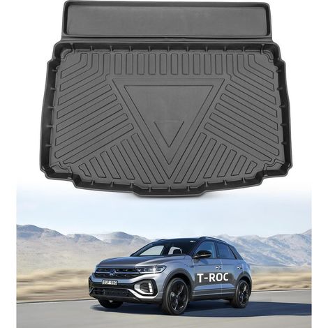 Tapis de coffre pour VW T-ROC 2018-2025, antidérapant et étanche en TPE avec bords relevés (1/5)