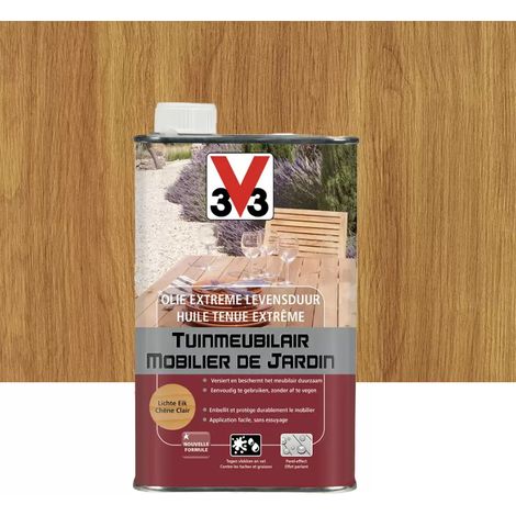 Huile mobilier De Jardin Tenue Extrême V33 Chêne Clair Mat 0,5 L (1/2)