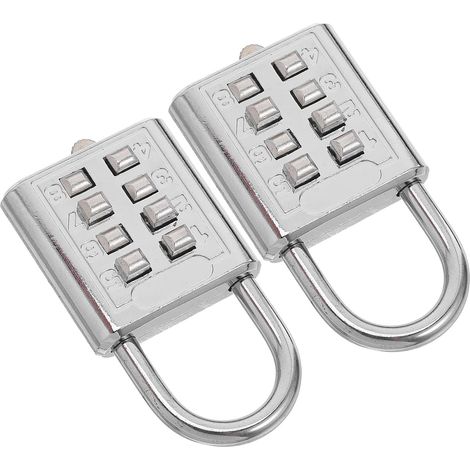 Juego de 2 candados con combinación de botones Braille, sin llave, antirrobo, para mochilas, taquillas de gimnasio y armarios (1/5)