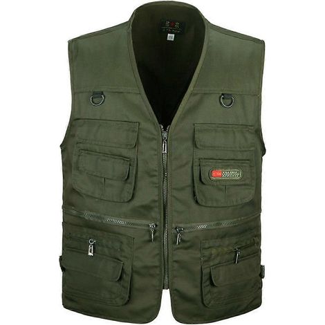 Gilet tactique d'été pour homme, idéal pour la randonnée, la pêche et la photographie. Veste cargo fine et multipoches pour homme, parfaite pour les activités de plein air. (1/5)