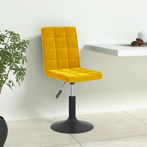 vidaXL Chaises Ă manger pivotantes lot de 4 jaune moutarde velours (1/6)