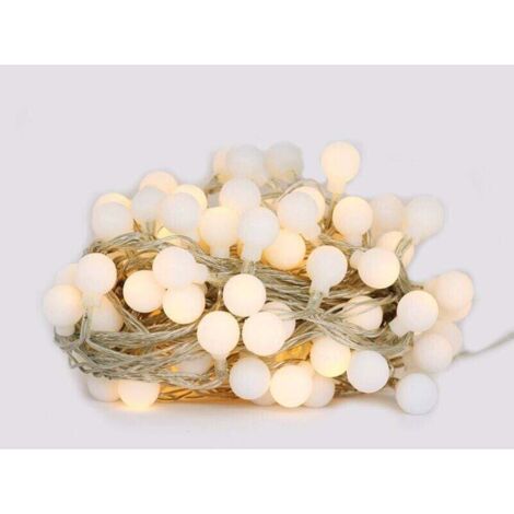10 Meter 80 LED-Kugellichterkette mit Fernbedienung, USB-Stecker, wasserdichte LED-Lichterkette, Warmweiß