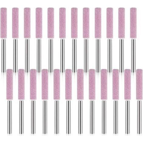 Paquet de 24 Pierres à Aiguiser pour AffûTeuse de TronçOnneuse, Outil de Meulage de Polissage pour AffûTeuse de TronçOnneuse 3X4.8Mm (1/4)