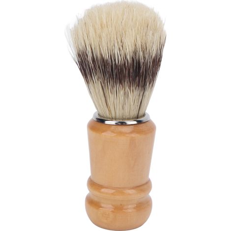 Brosse à raser homme poignée bois, douce pour la peau nettoyage visage barbe outil rasage (1/5)