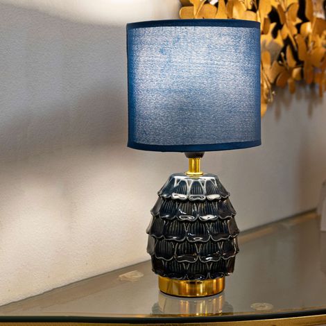Lampada da Tavolo Talkee, Necessaria 1 Lampadina, Attacco e14, Paralume, blu (1/5)
