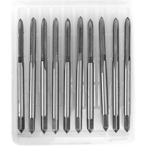 10 Stück metrische Gewindebohrer aus HSS mit gerader Nut, M3, M8, M10, M12, M3x0,5