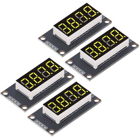 4 Sets Digitalröhren-Anzeigemodul LED 4-stellig 7-Segment 0,36 Zoll TM1637 Treiberchip Gelb MRA110C (1/5)