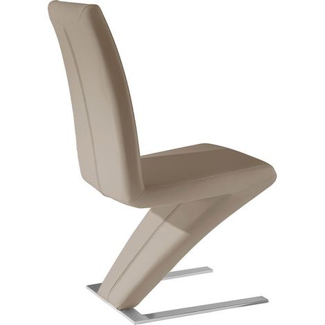 MOMMA HOME Set de 2 Sillas Capuchino - Modelo Silva - Material Ecopiel/Metal Cromado - Medidas 46 x 69 x 99 cm (1/4)