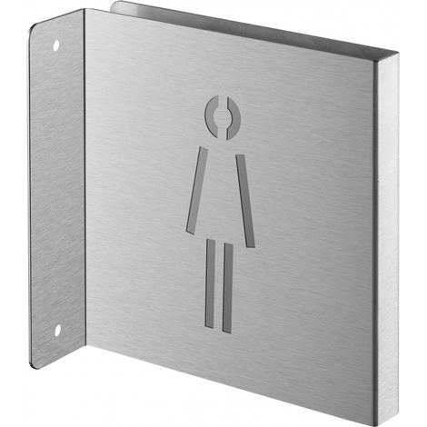 Targa segnaletica <>, acciaio inox spazzolato, 120 x 120 mm, con bordo ripiegato – THIRARD (1/4)