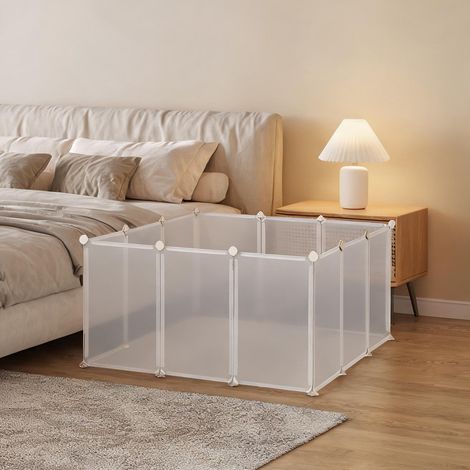 Enclos modulable pour petits animaux 12 panneaux métal et résine (1/5)
