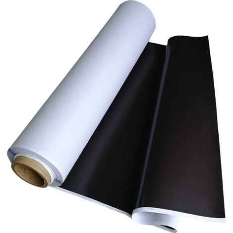 FOGLIO DI ACCIAIO FERROMAGNETICO 0,5 mm NERO AL METRO CON ADESIVO - 61/100 cm