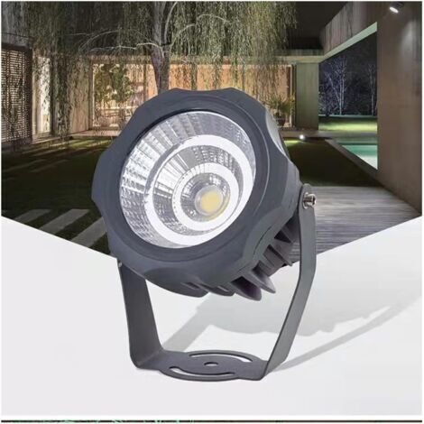 Projecteurs LED Longue Portée, Spot LED Exterieur, Éclairage Rond COB Pour Arbres, Projecteur LED À Angle Réglable Étanche IP65, Pour Enseignes De Bâtiments, Éclairage De Pelouse(Warm Light,2 (1/5)
