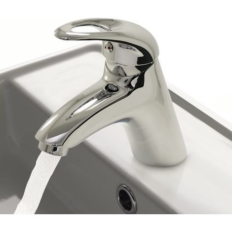 Mitigeur de salle de Bain Robinet pour Lavabo Vasque en Laiton Chrome avec Vidage (1/3)