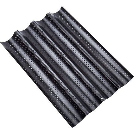 Moule à Baguette - Ulisem - Antiadhésif - 4 Baguettes - 38x33x2 cm - Noir (1/5)