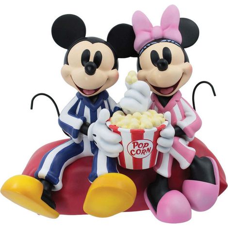 Disney Showcase Mickey e Minnie Serata in Pigiama Figura statuetta 15 cm Resina dipinta a mano colore Grigio