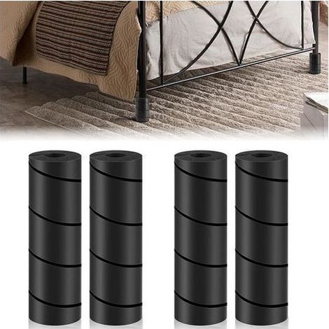 Lntyq 4 pièces Protecteurs de Pieds de Lit, Couvre-Pieds de Cadre de Lit, Protecteur de Cadre de Lit, Protecteurs de Pied De Cadre De Lit en Mousse pour Toe Saver Gardez Vos Orteils Contre, Noir (1/5)