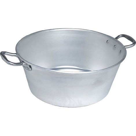 Bassine aluminium 21 L – Ø 45 cm – Épaisseur 1,5 mm – Pour chantiers humides et espaces confinés – Le Pratique