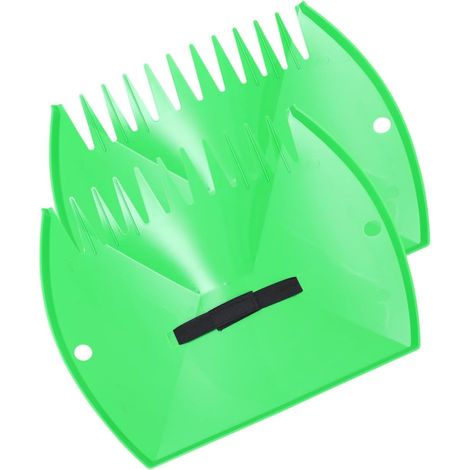 2 Pinces de Nettoyage des Feuilles, Râteau de Jardin en Plastique Vert, Léger, Bande Élastique, pour Feuilles et Neige, Lot de 2 (1/5)