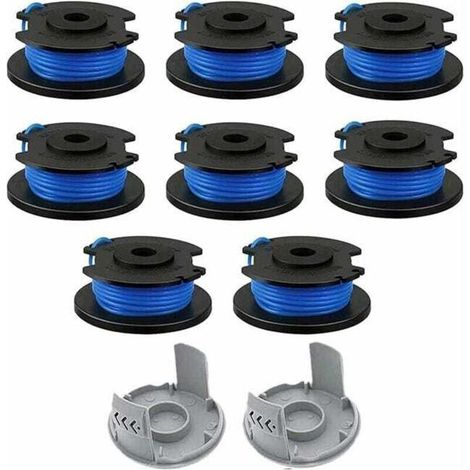 Bobine de rechange pour débroussailleuse, compatible avec Ryobi One+ AC14RL3A - 18V 24V 40V, 3,35 m (11 pi), 8 bobines + 2 capuchons de coupe (1/5)
