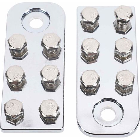 Bornes de batterie à cosse plate à 6 points, 2 pièces, boulons d'oreille en alliage d'aluminium pour fixer la connexion des boulons (1/5)