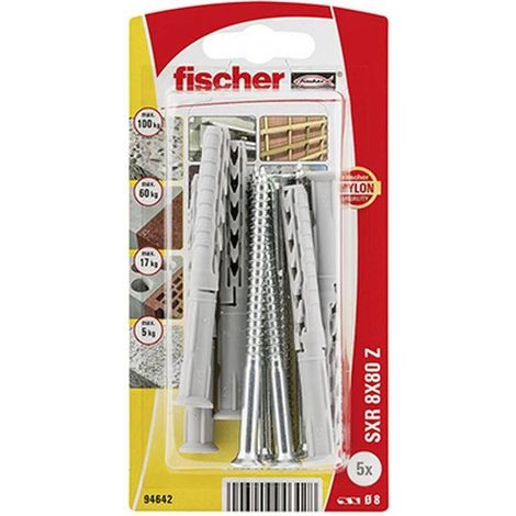 Fischer 094642 Blister tacos largos nylon con tornillo SXR 8x80 ZK NV (1/3)