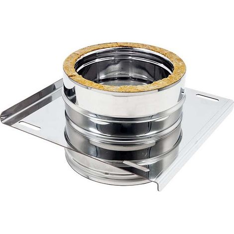 Piastra intermedia inox doppia parete di 80 - de 130 mm (1/2)
