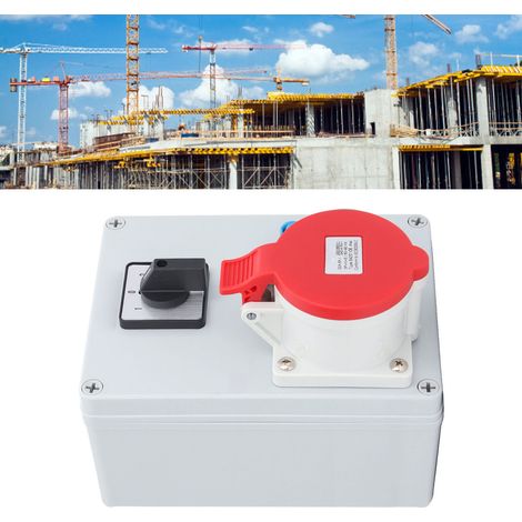 Prise murale CEE 16A de style européen et prise CEE 32A à 5 broches avec interrupteur rotatif à 3 positions, structure d'interrupteur principal, distributeur d'alimentation, boîtier de prise extérieur (1/5)