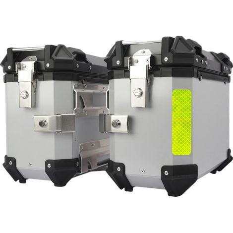 Bauletto laterale per moto, meccanismo di chiusura rapida, design impermeabile, design standard - Argento (1/2)