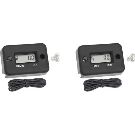 Wasserdichter digitaler Betriebsstundenzähler mit LCD-Anzeige, induktiver Timer für Fahrrad-, Motorrad-, Quad- und Schneemobilmotoren, schwarz (1/5)
