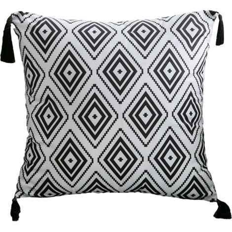1 Housse de coussin rectangulaire, franges géométriques, pompons, fermeture éclair invisible, salon chambre (1/5)