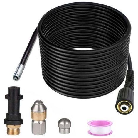 Déboucheur Canalisation 15m ,Pour Karcher Nettoyeur Haute Pression Déboucheur Canalisation Professionnel Compatible K2-K7/HD/HDS 400Bar 60C°,