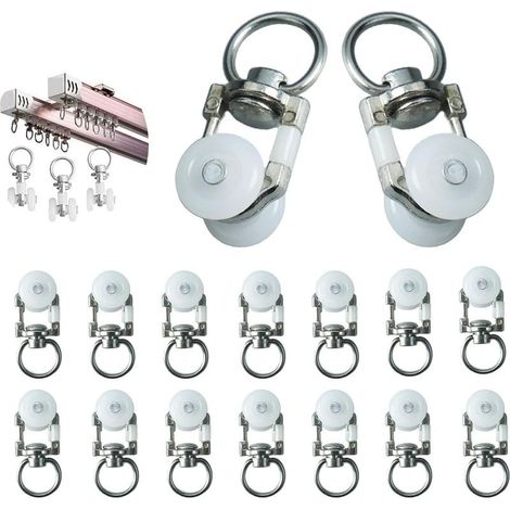 Pack of 30 for Metal Curtains - Compatible with Interior Rails - For Heavy Curtains, Sliding Doors and Wardrobes (1/5)