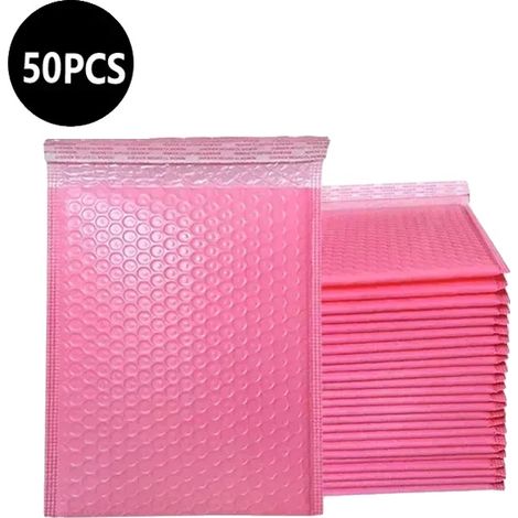 Sobre de plástico de burbujas, diseño duradero, uso versátil, rosa, 1115cm-b (1/2)
