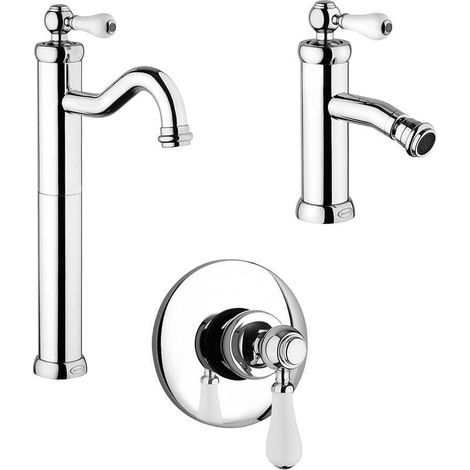 Kit miscelatori Jacuzzi Rubinetteria lavabo alto bidet e incasso doccia modello Tosca (1/5)