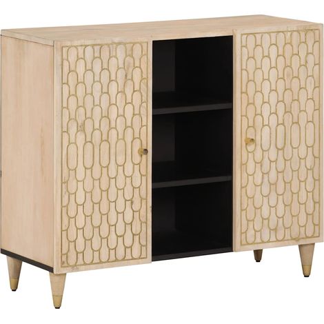 vidaXL Credenza 90x33x75 cm in Legno Massello di Mango (1/5)