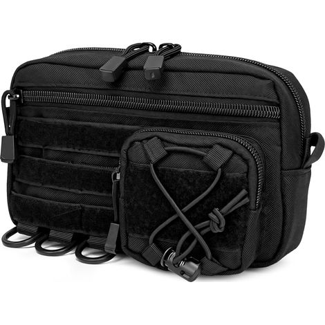 Sacoche administrative noire générique, organiseur de sac à dos, pochette pour outils et accessoires, rangement à plusieurs niveaux, accès rapide, conception compacte pour une utilisation en extérieur (1/4)