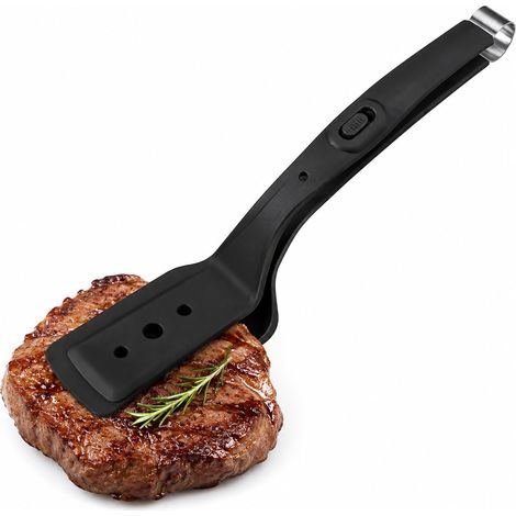 Espátulas y pinzas multifuncionales de silicona resistentes al calor: ideales para dar la vuelta a filetes, pescado y alimentos a la parrilla. (1/5)