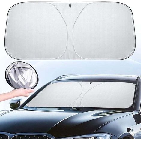 Pare Soleil Anti UV 140×70cm, Pare Soleil Pare Brise Avant Intérieur, Pare Soleil Voiture Pare Brise Avant, Pare Soleil Pare Brise SUV Camion, Pare-Soleil Pliable Isolation Thermique Couverture (1/5)