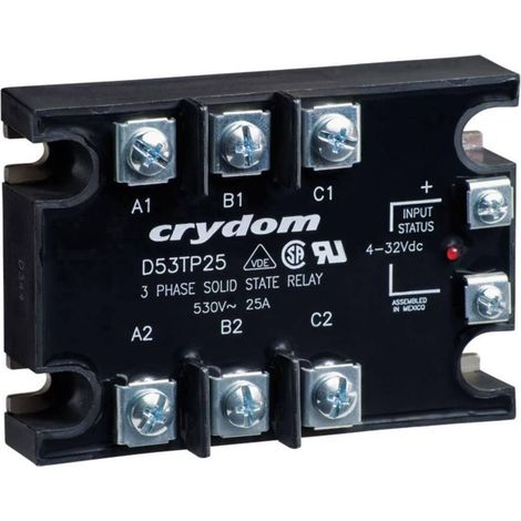 Crydom A53TP25D relé negro 25 A 530 V AC compacto