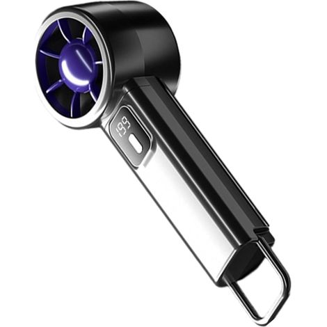 Ventilateur Portable Personnel Gris  Cinq vitesses pliable rechargeable via USB gadget rafraîchissant  À La Main - pour Maison Bureau Voyage Intérieur Extérieur Hommes et Femmes