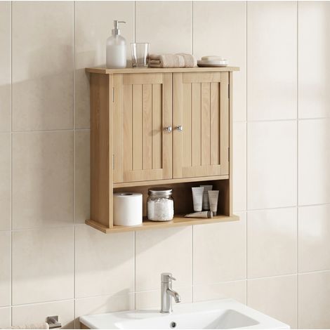 Mobile bagno sospeso 50x20x60 cm in MDF effetto rovere salvaspazio - CHICFURN (1/5)
